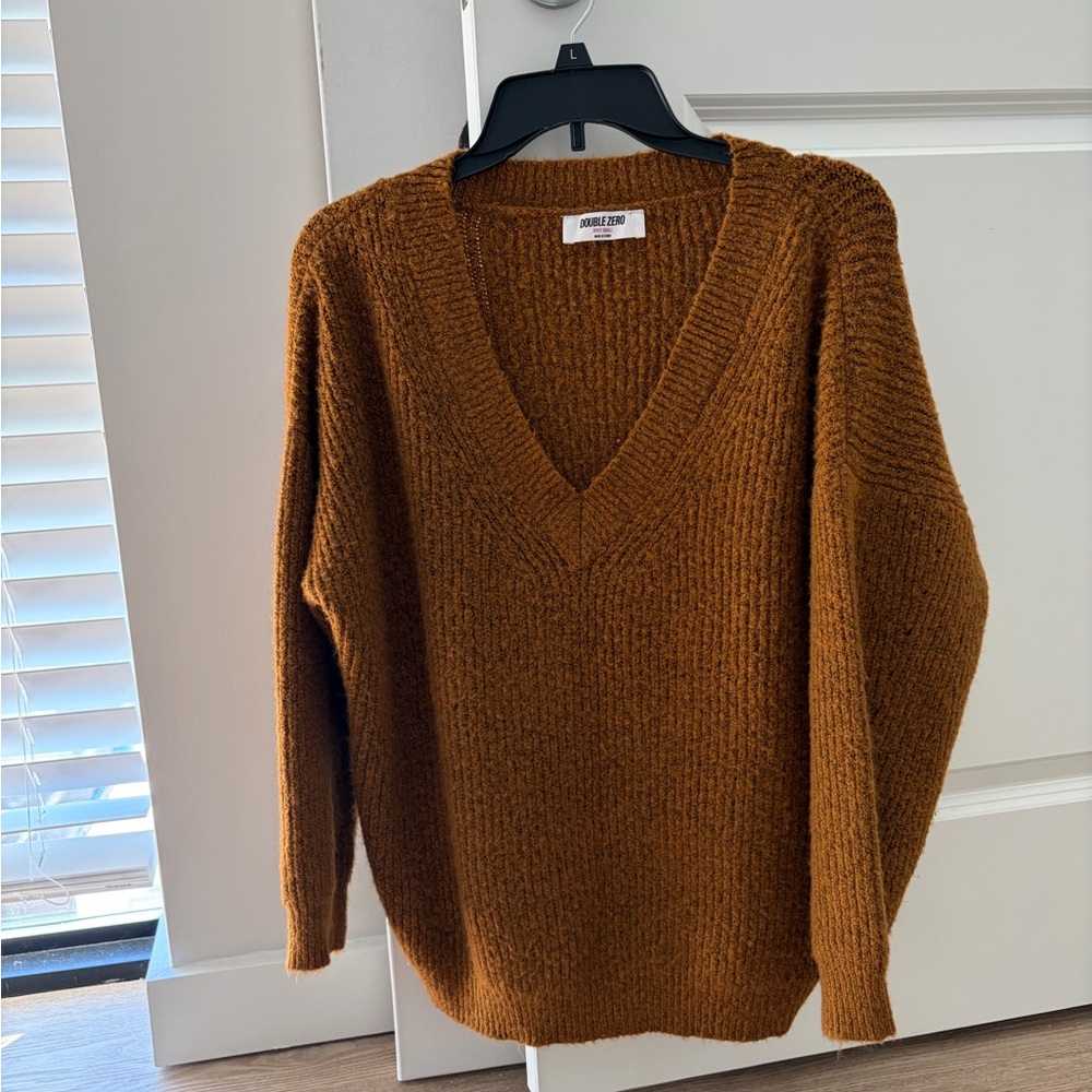 Double Zero Deep Brown V-Neck Sweater
